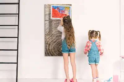 Quadro magnético educativo com caneta tema anéis de crescimento da madeira