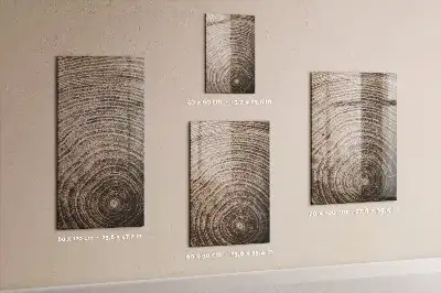 Quadro magnético educativo com caneta tema anéis de crescimento da madeira