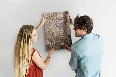 Quadro magnético educativo com caneta tema anéis de crescimento da madeira