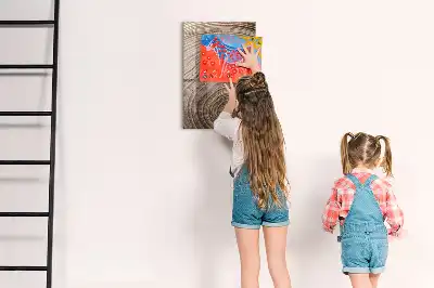 Quadro magnético educativo com caneta tema anéis de crescimento da madeira
