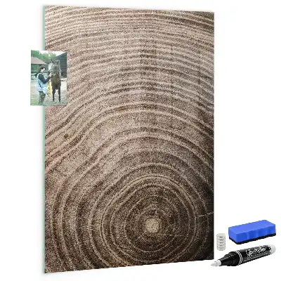 Quadro magnético educativo com caneta tema anéis de crescimento da madeira