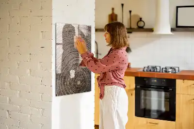 Quadro magnético educativo com caneta tema anéis de crescimento da madeira