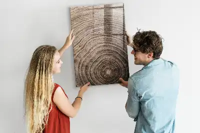 Quadro magnético educativo com caneta tema anéis de crescimento da madeira