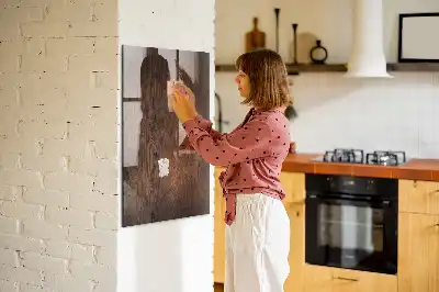 Quadro magnético para desenhar em madeira escura