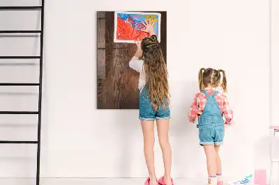 Quadro magnético para desenhar em madeira escura