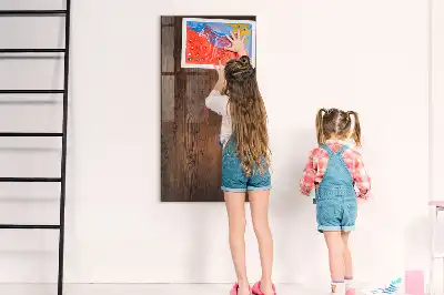 Quadro magnético para desenhar em madeira escura