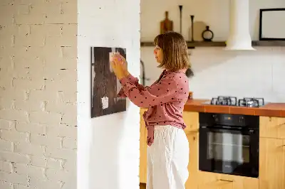 Quadro magnético para desenhar em madeira escura