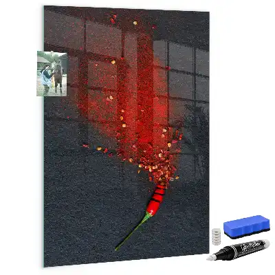 Pimentão em pó quadro magnético com caneta