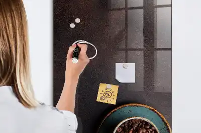 Quadro magnético com caneta e estampa de grãos de café