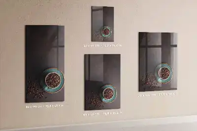 Quadro magnético com caneta e estampa de grãos de café