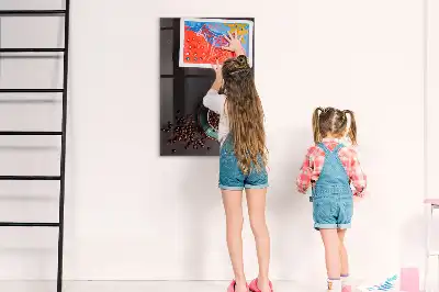 Quadro magnético com caneta e estampa de grãos de café
