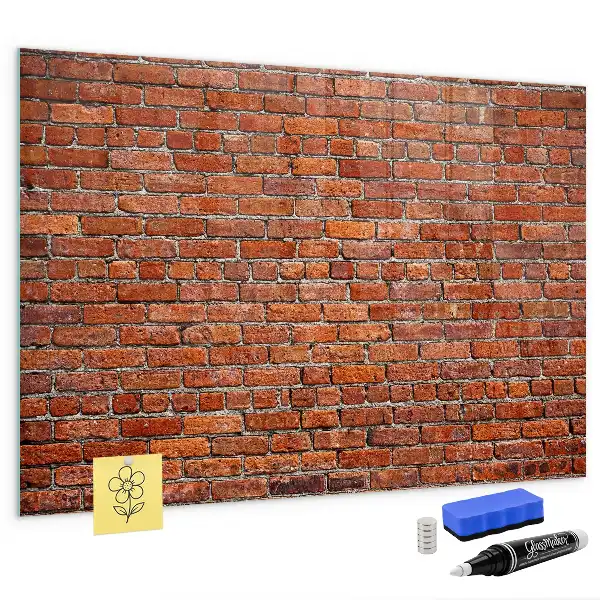 Quadro magnético de apagar a seco com estampa de parede de tijolos antiga