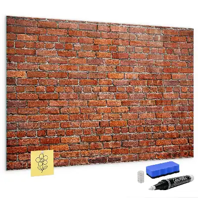 Quadro magnético de apagar a seco com estampa de parede de tijolos antiga