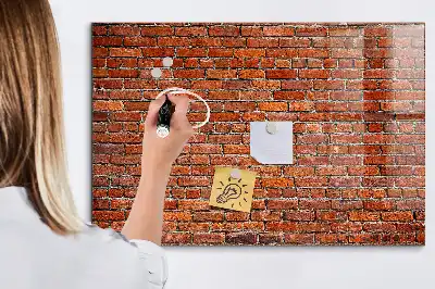Quadro magnético de apagar a seco com estampa de parede de tijolos antiga