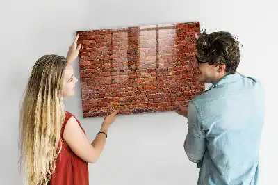 Quadro magnético de apagar a seco com estampa de parede de tijolos antiga
