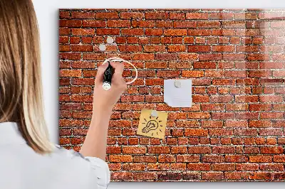 Quadro magnético de apagar a seco com estampa de parede de tijolos antiga