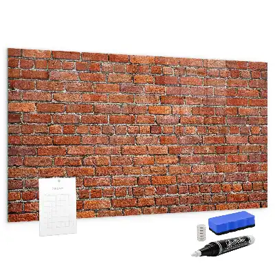 Quadro magnético de apagar a seco com estampa de parede de tijolos antiga