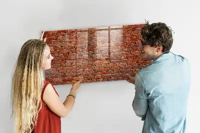 Quadro magnético de apagar a seco com estampa de parede de tijolos antiga
