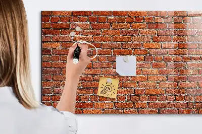 Quadro magnético de apagar a seco com estampa de parede de tijolos antiga