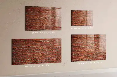Quadro magnético de apagar a seco com estampa de parede de tijolos antiga