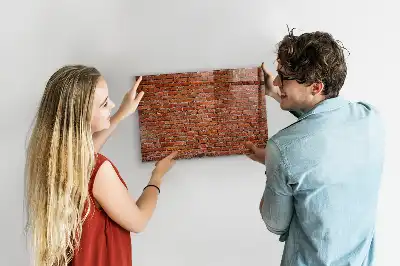 Quadro magnético de apagar a seco com estampa de parede de tijolos antiga