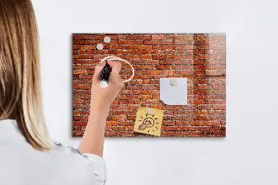Quadro magnético de apagar a seco com estampa de parede de tijolos antiga