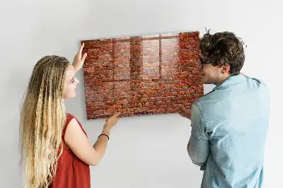 Quadro magnético de apagar a seco com estampa de parede de tijolos antiga