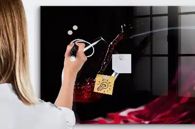 Quadro magnético de apagar a seco vinho