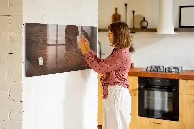 Quadro magnético com caneta acabamento em madeira antiga