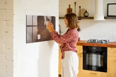 Quadro magnético com caneta acabamento em madeira antiga