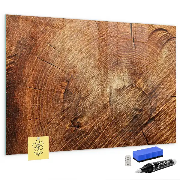Quadro magnético com caneta e design de tronco de árvore antigo