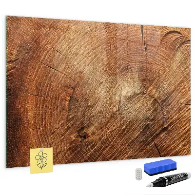 Quadro magnético com caneta e design de tronco de árvore antigo