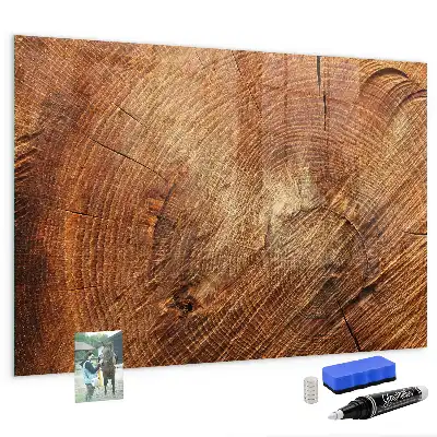 Quadro magnético com caneta e design de tronco de árvore antigo