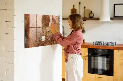 Quadro magnético com caneta e design de tronco de árvore antigo