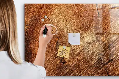 Quadro magnético com caneta e design de tronco de árvore antigo