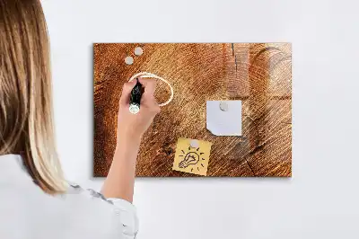 Quadro magnético com caneta e design de tronco de árvore antigo
