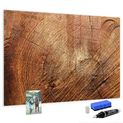 Quadro magnético com caneta e design de tronco de árvore antigo