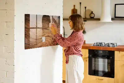 Quadro magnético com caneta madeira antiga