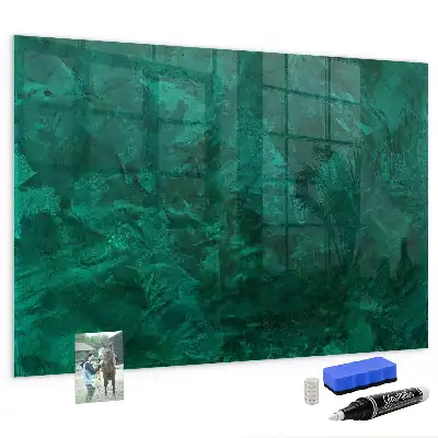 Quadro magnético de apagar a seco na cor verde esmeralda