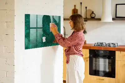 Quadro magnético de apagar a seco na cor verde esmeralda