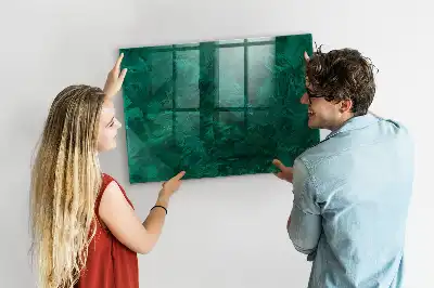 Quadro magnético de apagar a seco na cor verde esmeralda