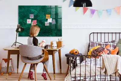 Quadro magnético de apagar a seco na cor verde esmeralda
