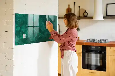 Quadro magnético de apagar a seco na cor verde esmeralda