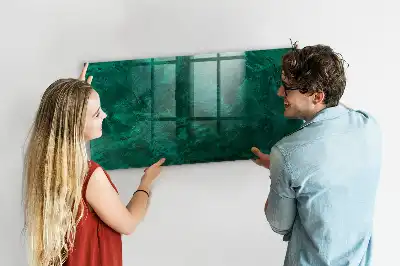 Quadro magnético de apagar a seco na cor verde esmeralda