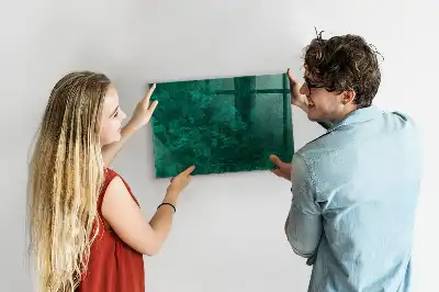 Quadro magnético de apagar a seco na cor verde esmeralda