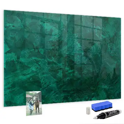 Quadro magnético de apagar a seco na cor verde esmeralda