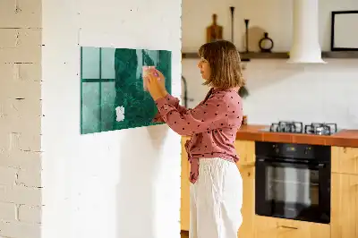 Quadro magnético de apagar a seco na cor verde esmeralda