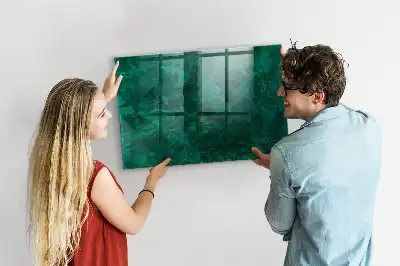 Quadro magnético de apagar a seco na cor verde esmeralda