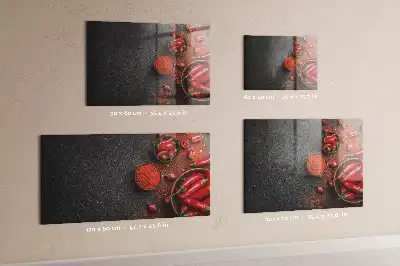 Quadro magnético de apagar a seco estampa de pimentões vermelhos
