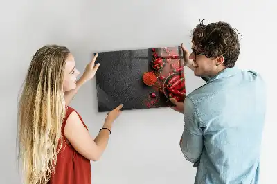 Quadro magnético de apagar a seco estampa de pimentões vermelhos